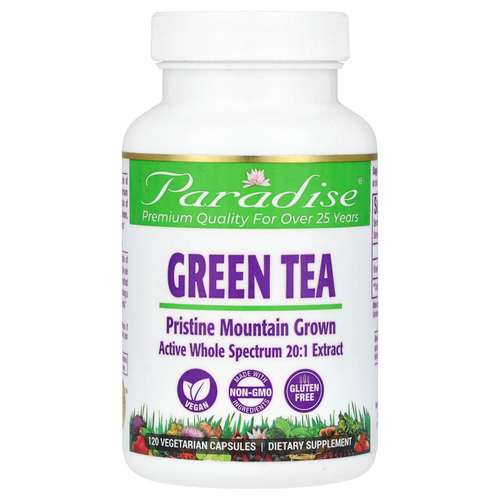 Paradise Herbs, Зеленый чай, 120 вегетарианских капсул (250 мг на капсулу)
