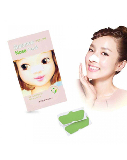 Etude House Green Tea Nose Pack полоска от черных точек с экстрактом зелёного чая