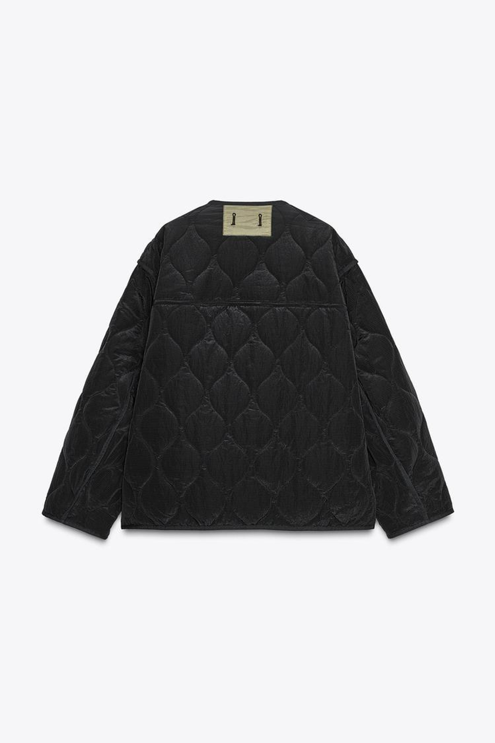 ZARA ДВУСТОРОННЯЯ СТЕГАНАЯ КУРТКА — ZW COLLECTION, ЧЕРНЫЙ/ЗЕЛЕНЫЙ