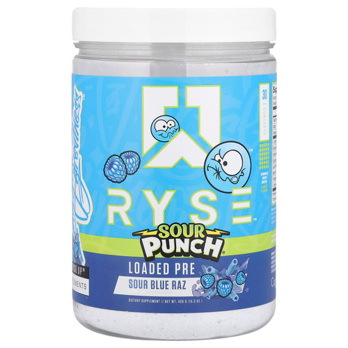 RYSE, Loaded Pre, Sour Punch® Sour Blue Raz, 435 г (15,3 унции)