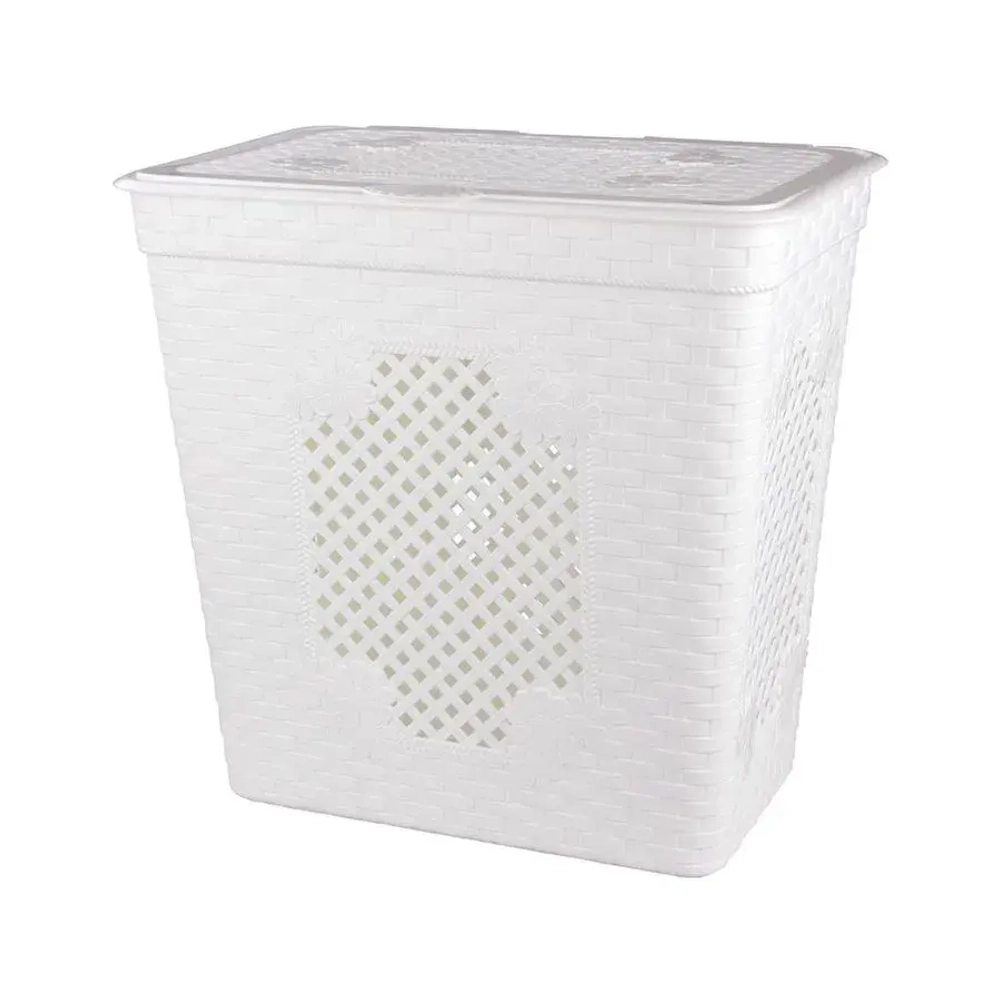 Корзина для белья Плетенка люкс 85л. (белый) (комплект 4 шт)