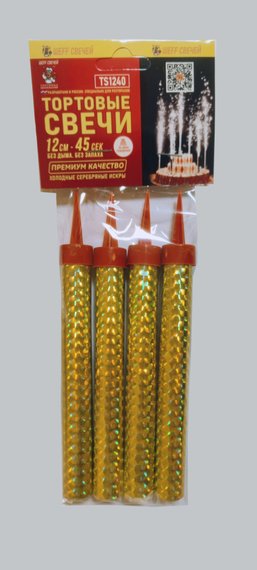 Свеча-фонтан для торта 12 см 45 сек TS1240