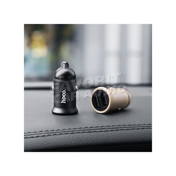 АЗУ 2USB HOCO Z30 Easy route 3100mA металл золотой
