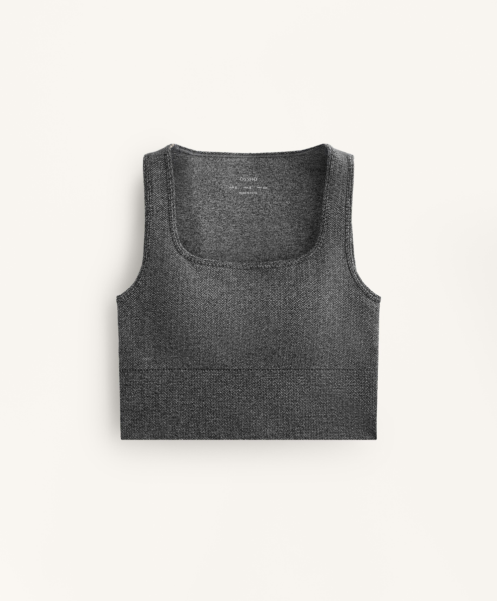 Oysho Бесшовная майка Tank top, темно-серый меланж