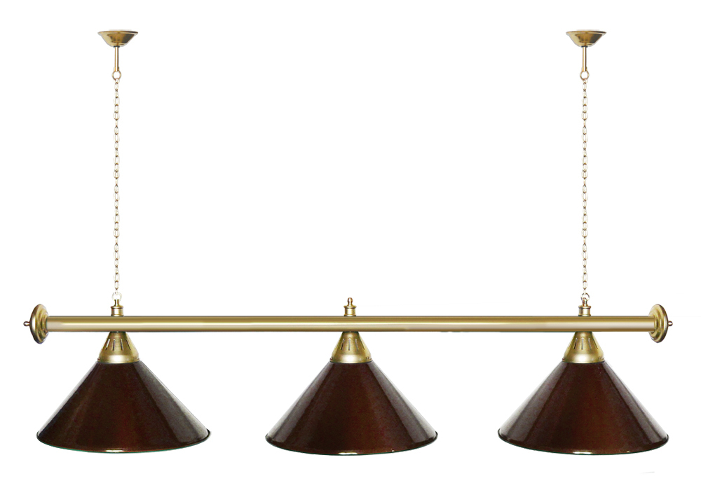 Лампа STARTBILLIARDS 3 пл. (плафоны золотые,штанга золотая,фурнитура золото)