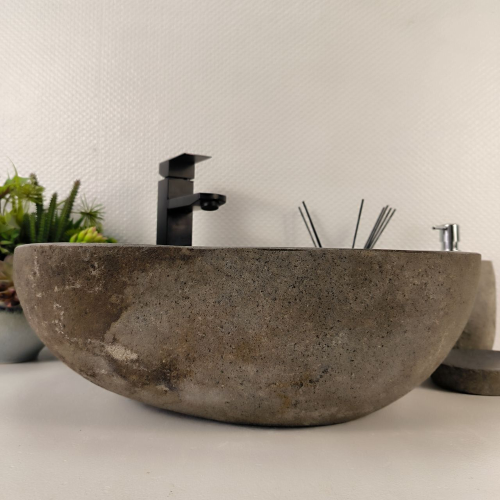 Каменная раковина из речного камня RS-05161 (47*40*15) 0861 из натурального камня
