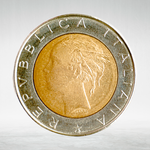 Italy 500 Lire 1983 R "Bimetallic – Head of Italy and Ship", AU