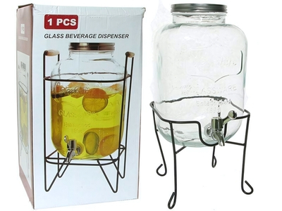 Банка 5л для лимонада на металлической подставке