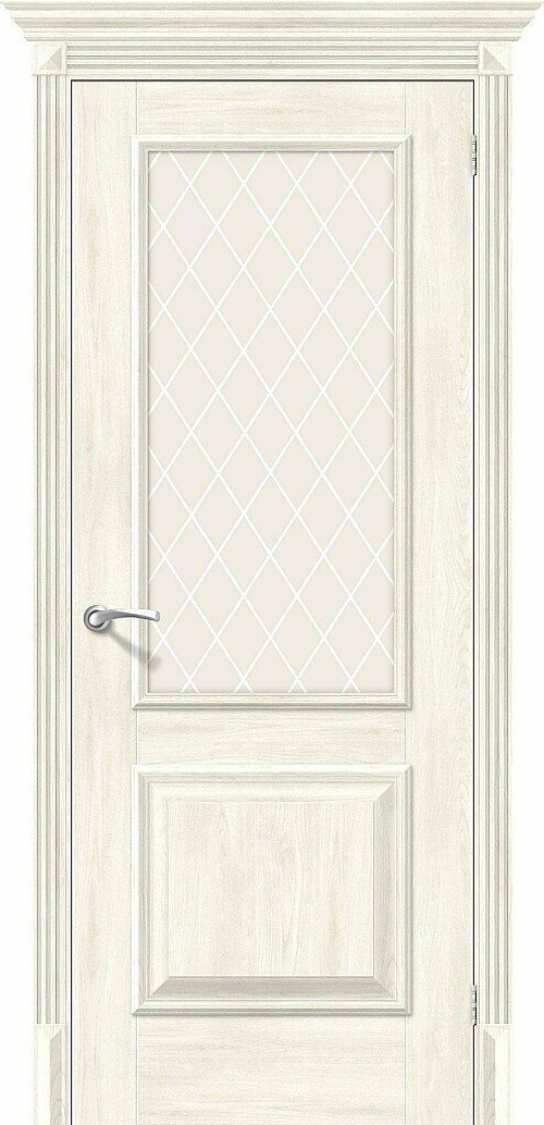 Дверь Классико-13 / Цвет Nordic Oak / Стекло White Сrystal / Двери Браво