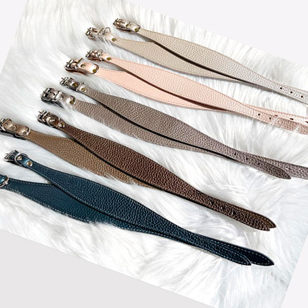 9308 Ошейник кожаный "Перламутр" / PREMIUM