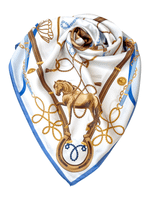 Платок «Конный клуб» 100% шёлк