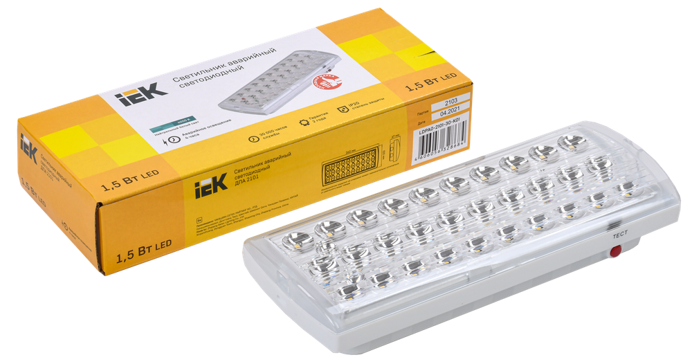 Светильник аварийный ДПА 2101 4ч IP20 IEK