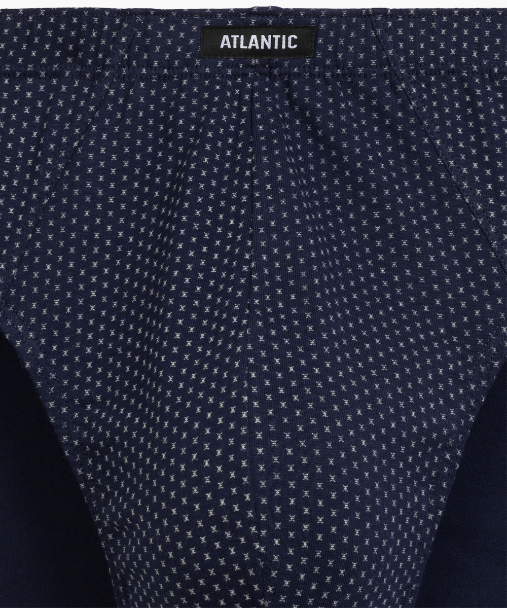 Мужские трусы слипы классика Atlantic, набор 3 шт., хлопок, кобальтовые + деним + темно-голубые, 3MP-202