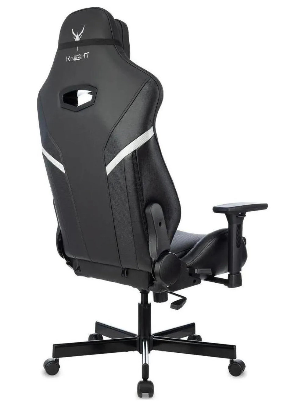 Кресло игровое Knight Thunder 5X черный эко.кожа крестов. металл
