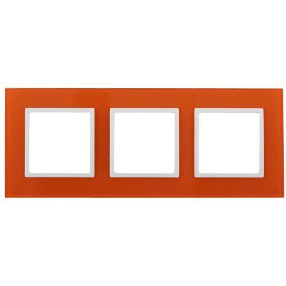 Рамка 3-м 14-5103-22 стекло Elegance оранжевый+бел. ЭРА Б0034513 Рамка 3-м 14-5103-22 стекло Elegance оранжевый+бел. ЭРА Б0034513