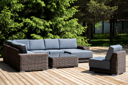 "Капри" трансформирующаяся лаунж-зона из искусственного ротанга, цвет коричневый