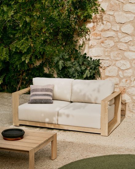 Диван Ambra 2-местный уличный из акации со светлой отделкой 174 см La Forma Испания