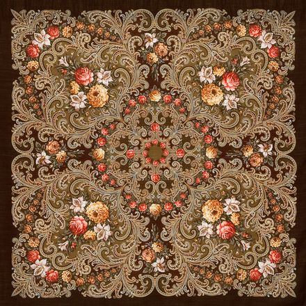 Павловопосадский платок Тайна сердца 1437-17