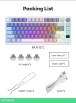 Клавиатура Royal Kludge RK-M75 K Silver switch/Taro milk