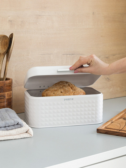 Хлебница DeNASTIA сталь 30,5x20x15,5 белый