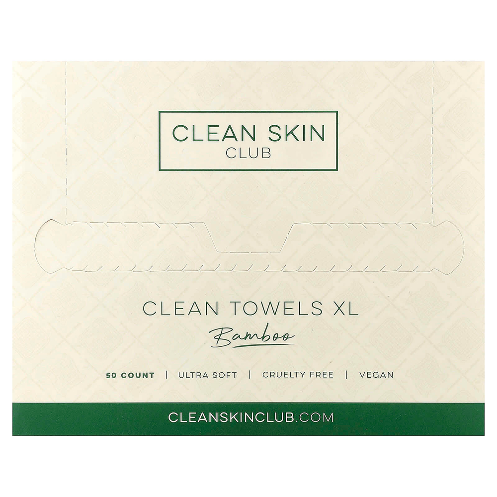 Clean Skin Club, очищающие полотенца, размер XL, одноразовые, бамбуковые, 50 шт.