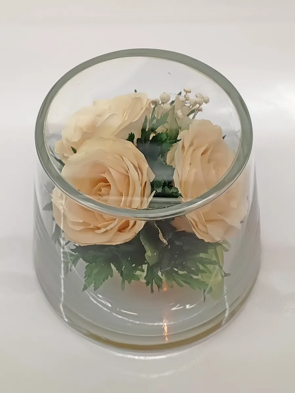 натуральные цветы в стекле, вакуум