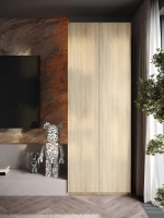 Шкаф Распашной Бежевый 81х220x52,5 SOHO Push to Move, полки