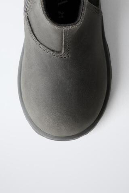 ZARA КОЖАНЫЕ БОТИНКИ BAREFOOT, АНТРАЦИТОВО-СЕРЫЙ