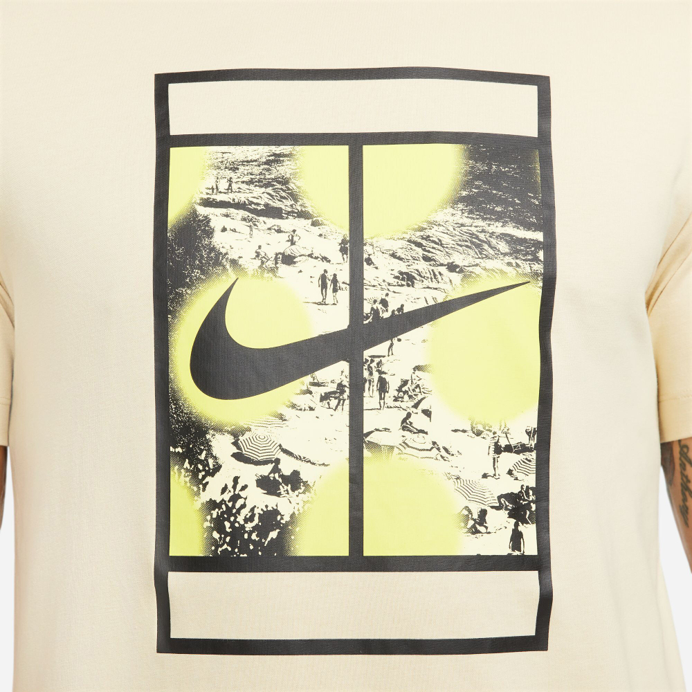 Мужское теннисное поло Nike Court Heritage RG T-Shirt Men - Beige, Multicoloured