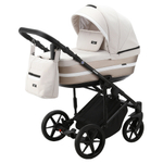 Adamex Rimini LUX RI-30 (3в1) Кремовая-жаккард ткань + Белая перламутровая экокожа