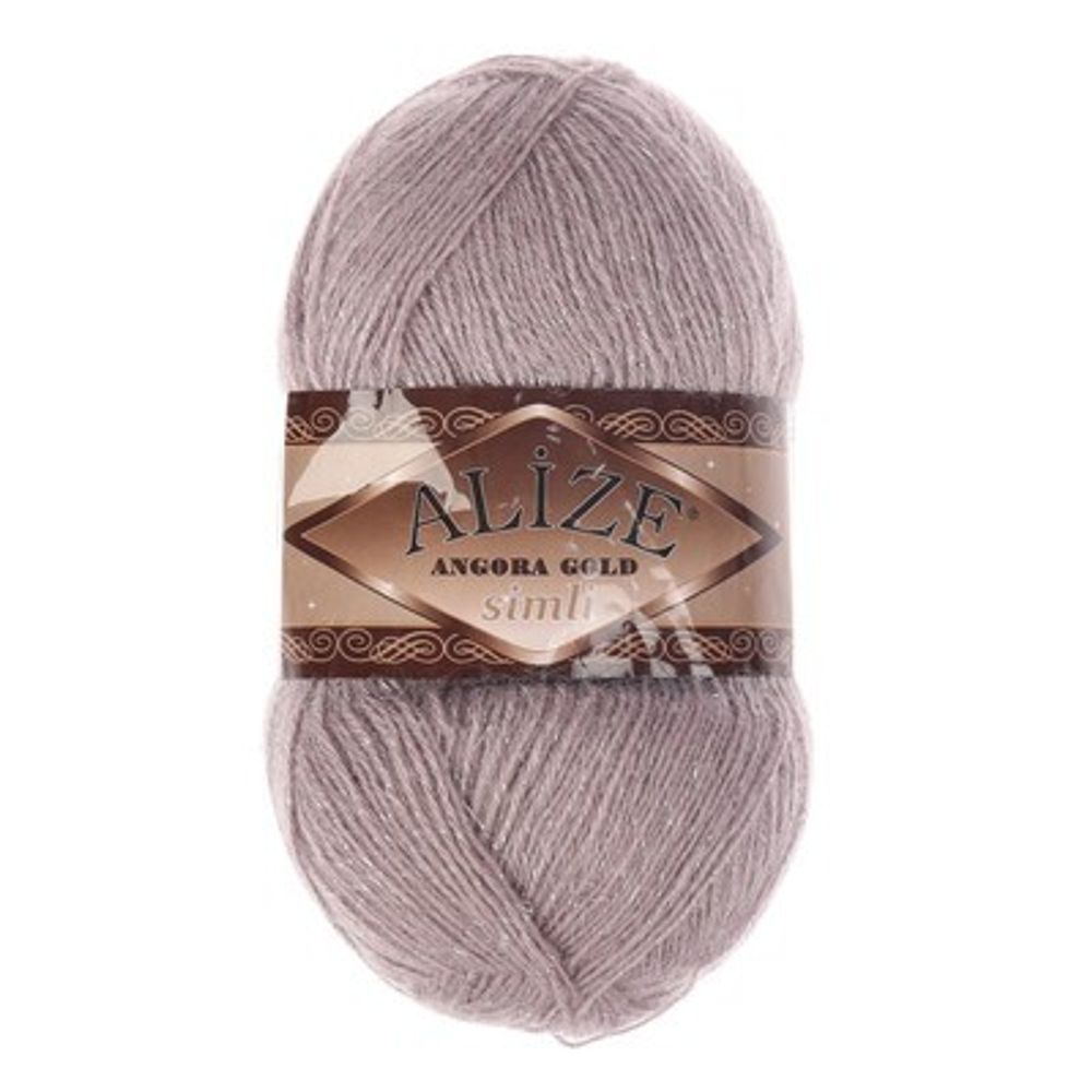 ALIZE &quot;Angora Gold Simli&quot;, 10% мохер, 10% шерсть, 5% металлик - 75% Акрил, 100 гр, 550 м, 163 серая роза
