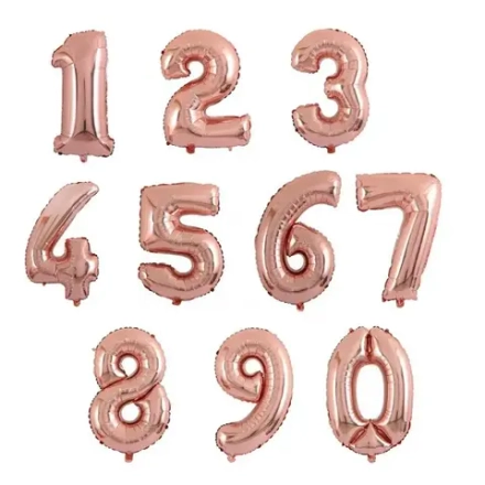 Цифра Розовое Золото 102см на выбор
