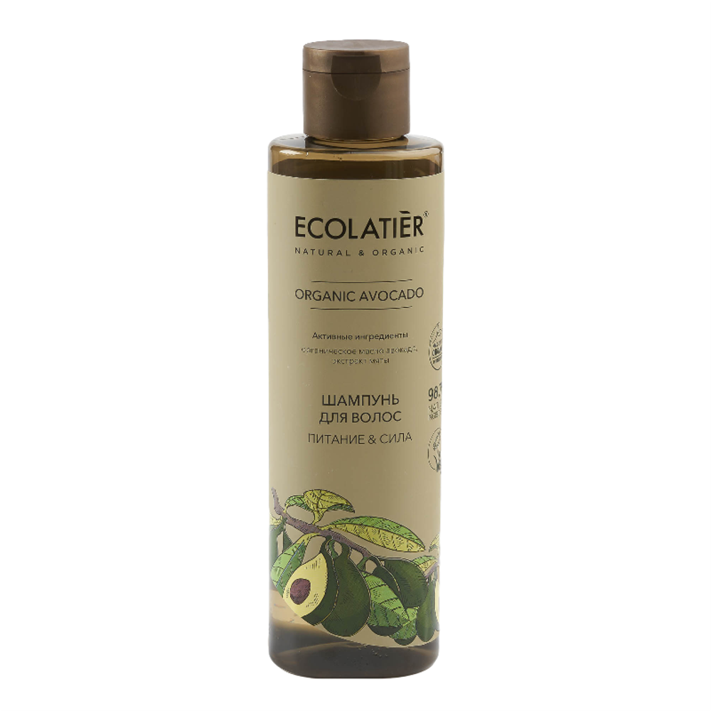 Шампунь для волос Питание и Сила ORGANIC AVOCADO 250мл (ECOLATIER)