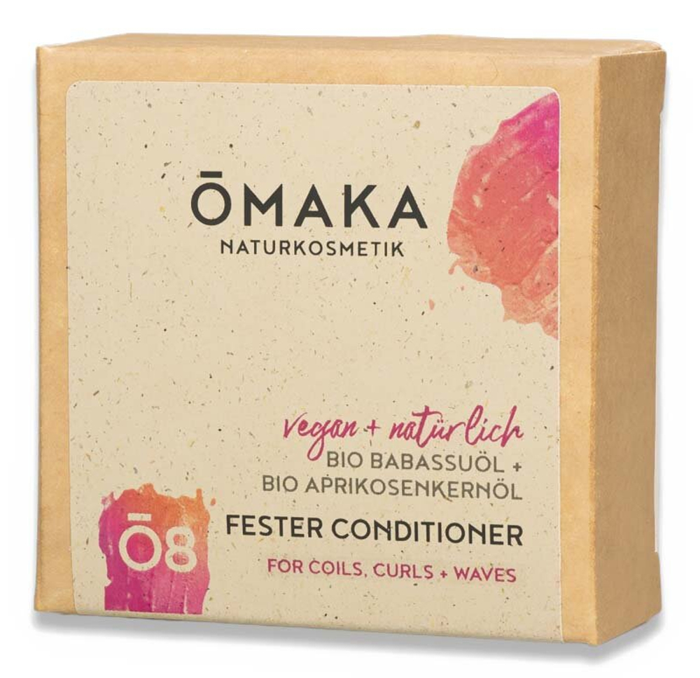 Твердый кондиционер для волос OMAKA с маслом бабассу и маслом абрикосовых косточек, 60 гр
