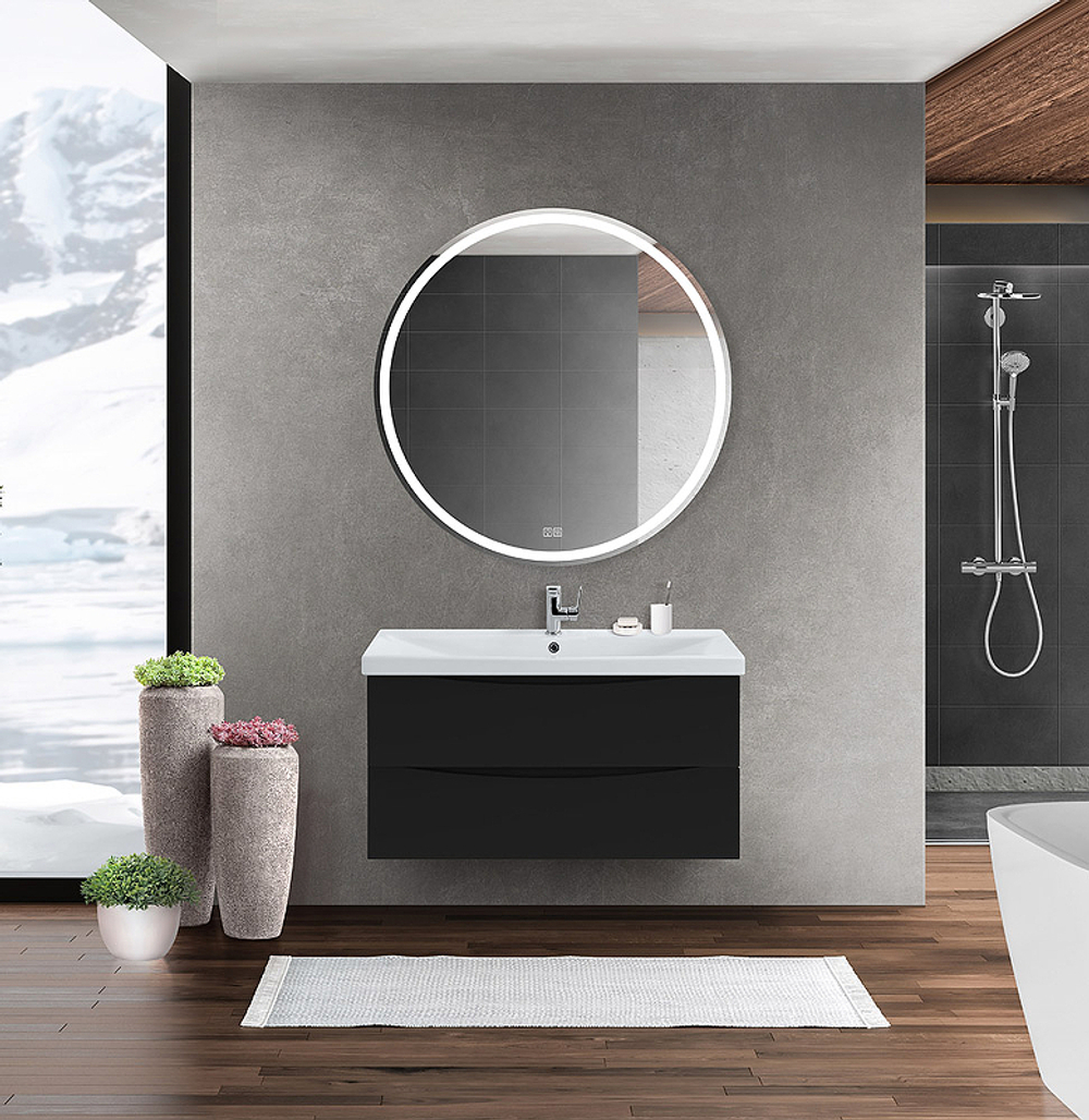 Тумба под раковину BelBagno Marino-Cer 90 MARINO-CER-900-2C-SO-NL-P подвесная Nero Lucido