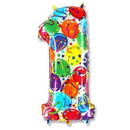 Шар фольгированный Цифра "1" 40'' Шары с гелием