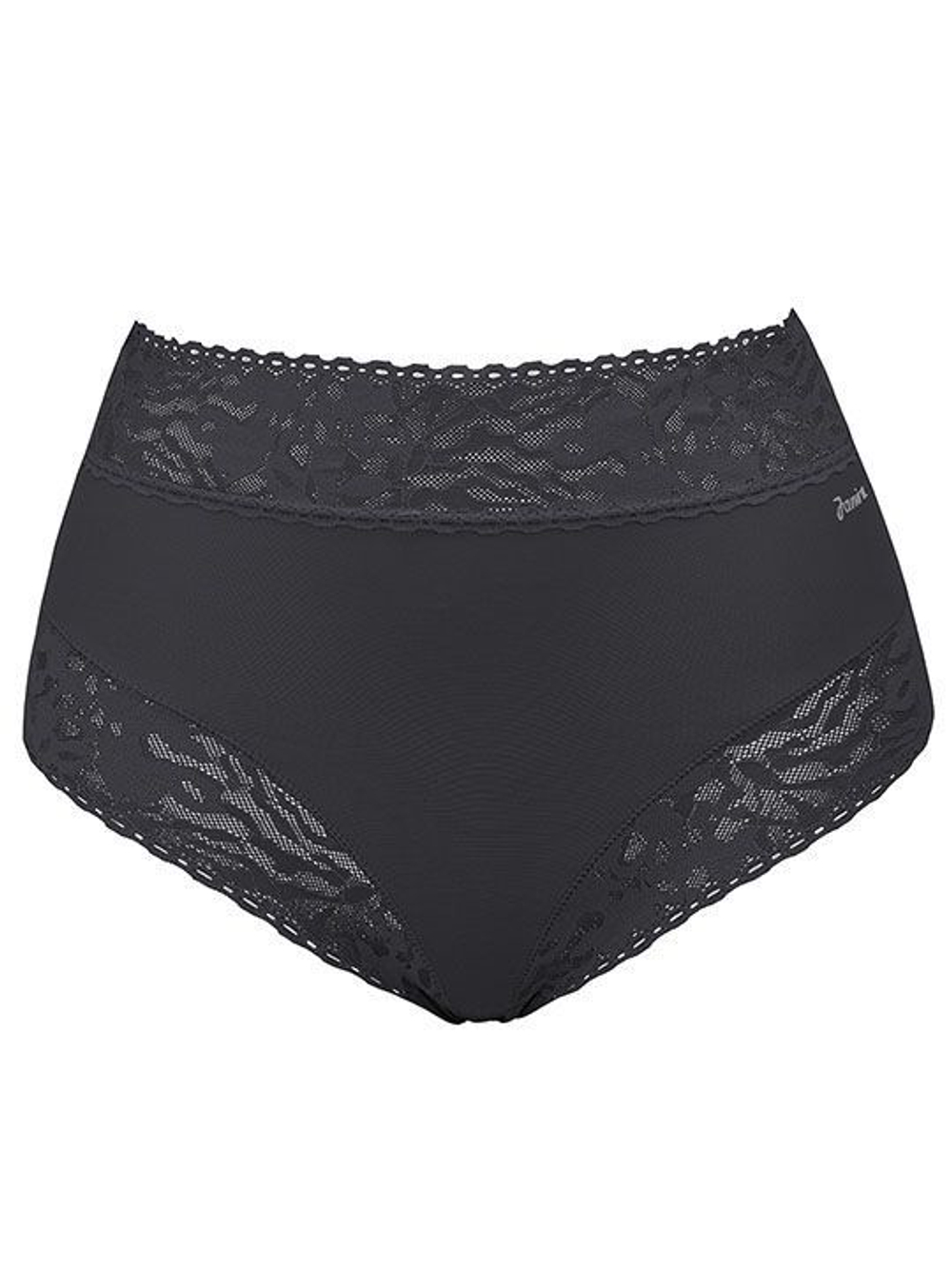 Высокие трусики-слипы с кружевной отделкой Soft lace (Размер: XL) (Цвет: черный)