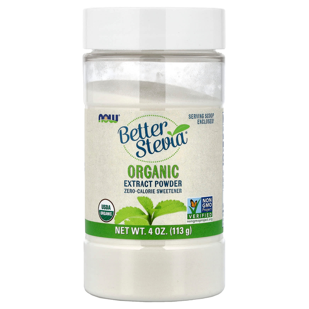 NOW Foods, Better Stevia®, органический экстракт в порошке, 113 г (4 унции)