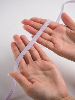 Резинка бельевая нежно-сиреневая ажурная ширина 9 мм (с учетом фестона)