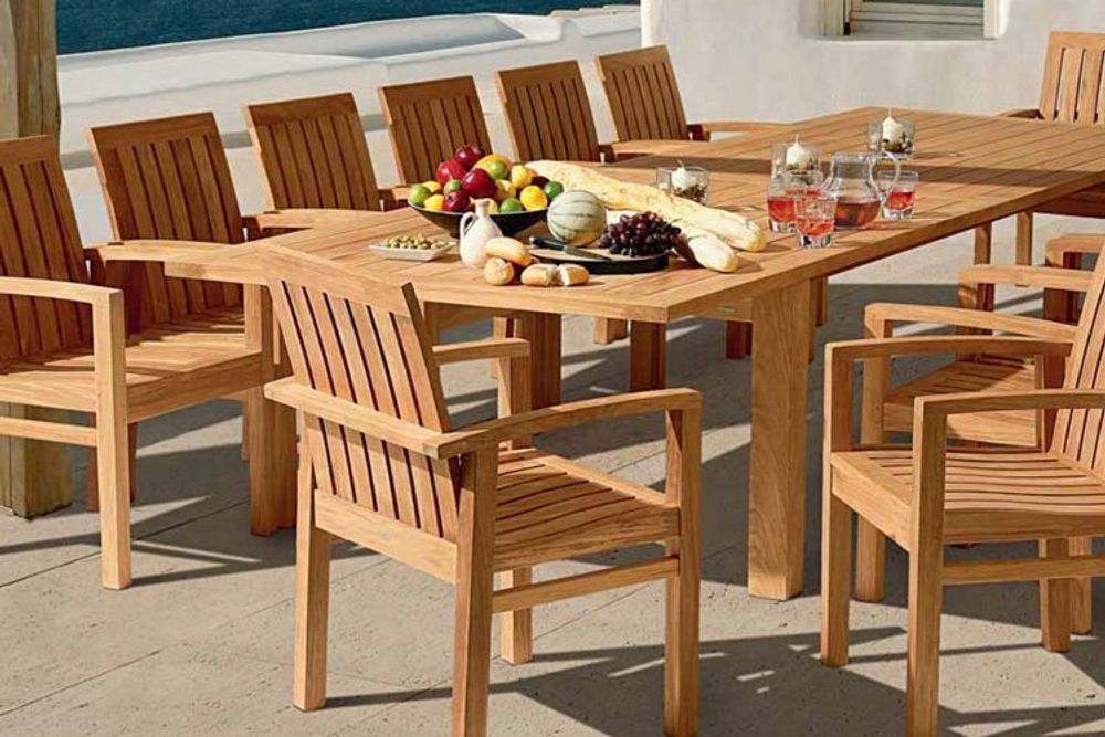 Neapel-Lerum 12, комплект обеденной мебели натуральный, тик