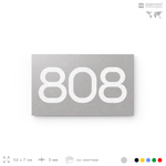 Номер на дверь 808, табличка на дверь для офиса, квартиры, кабинета, аудитории, склада, серая 120х70 мм, Айдентика Технолоджи