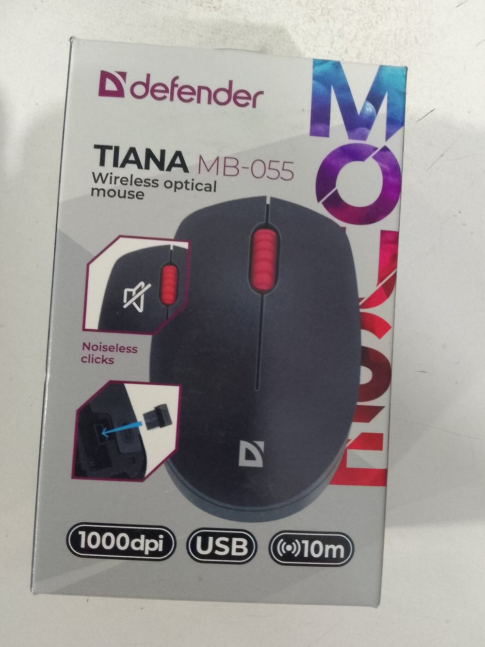 Беспроводная оптическая мышь DEFENDER Tiana MB-055 черная,1000dpi,бесшумная