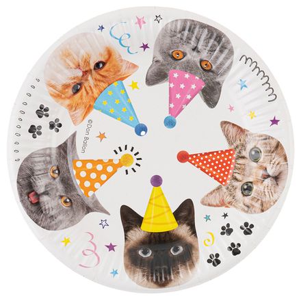 Тарелки "Котики в колпачках" 6 шт 18 см