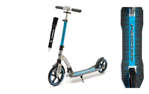 Самокат с передним амортизатором TRIX MERCURY Колеса: переднее 230мм, заднее 180мм, Цвет: бирюзовый