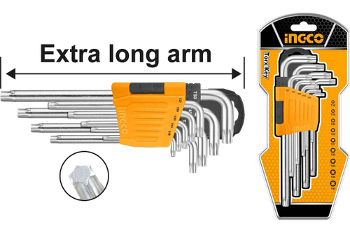 Набор шестигранников INGCO TORX Т10-Т50 мм Extra Long INDUSTRIAL HHK13092