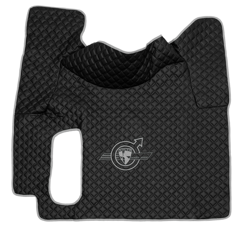 Ковры VOLVO FH-12 2002-2008г (автомат) (экокожа, черный, серый кант, серая вышивка)