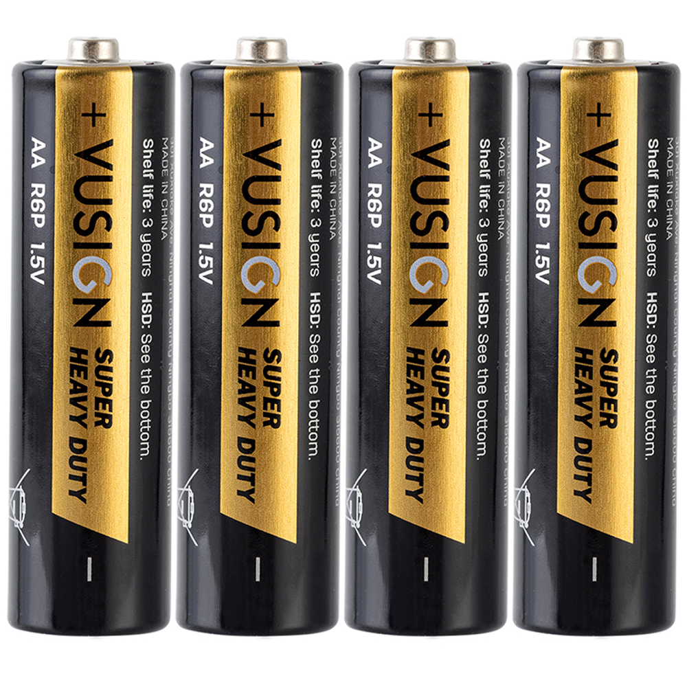 Батарейки DELI "VUSIGN" Super Heavy Duty, R6P, 1.5V, AA, 4 шт/упак