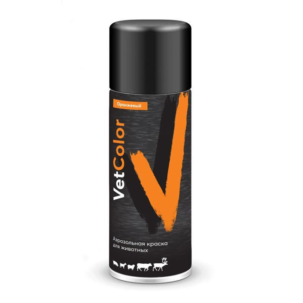 Аэрозольная краска для животных VetColor, цвет оранжевый, 500 мл