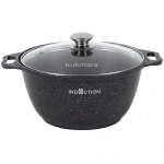 Кастрюля 2л со стекл. крышкой АП (темный мрамор) линия «Marble Induction»