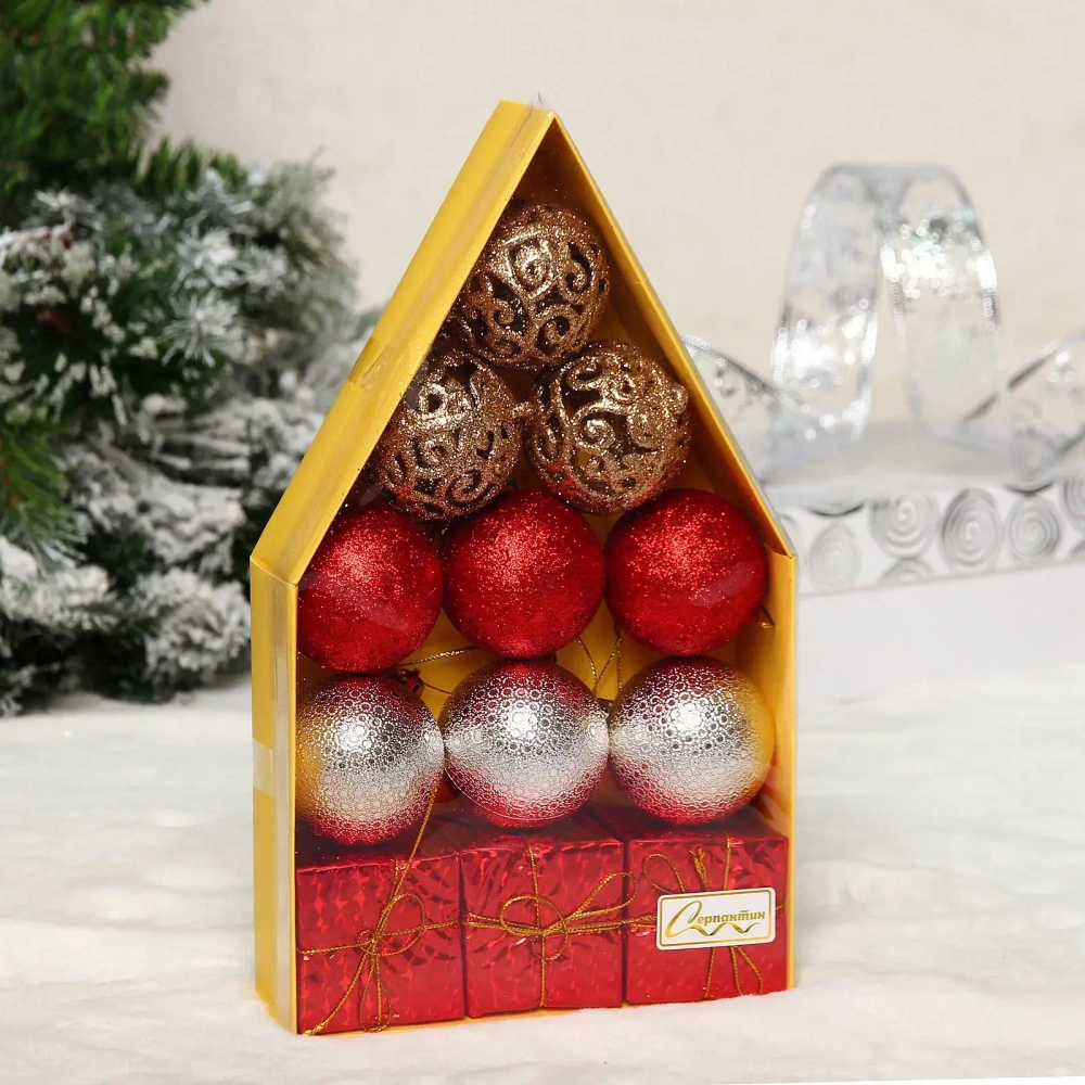 Набор украшений «Майя» 5 см, Красный, шампань